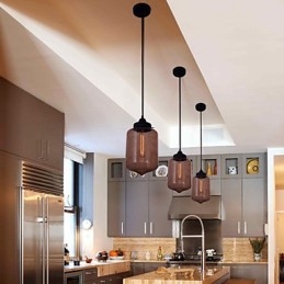 70W Modern Glass Pendant Light in Transparent Bottle Design