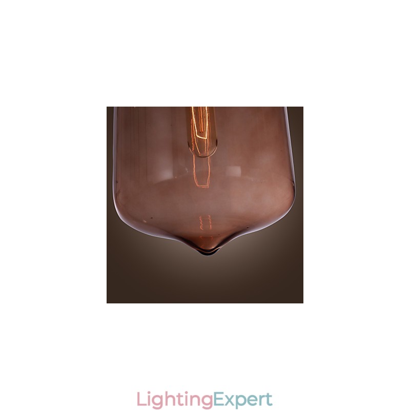 70W Modern Glass Pendant Light in Transparent Bottle Design