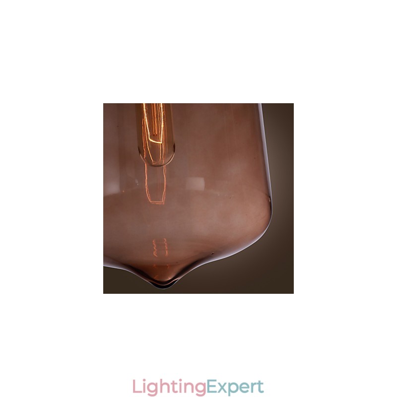 70W Modern Glass Pendant Light in Transparent Bottle Design