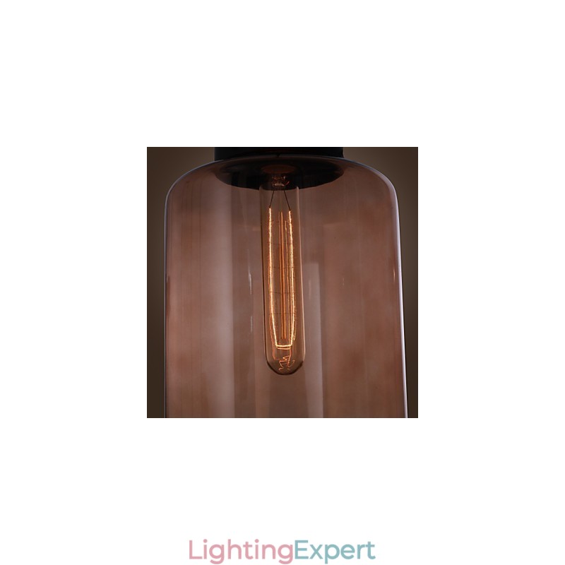70W Modern Glass Pendant Light in Transparent Bottle Design