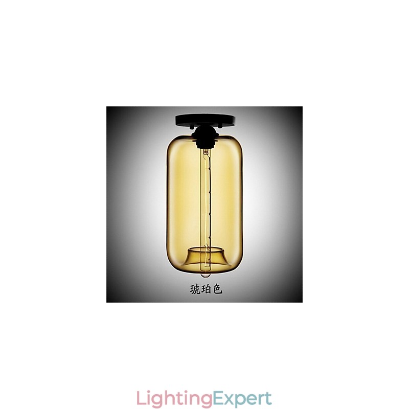 Retro Creative Single Head Glass Pendant Lamp Cafe In The Goldfish Bowl