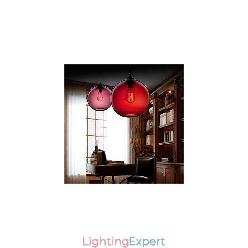Retro Creative Single Head Glass Pendant Lamp Cafe In The Goldfish Bowl