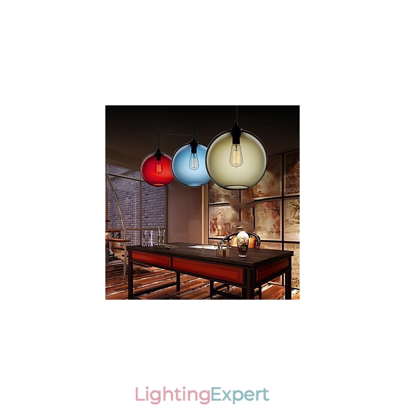 Retro Creative Single Head Glass Pendant Lamp Cafe In The Goldfish Bowl