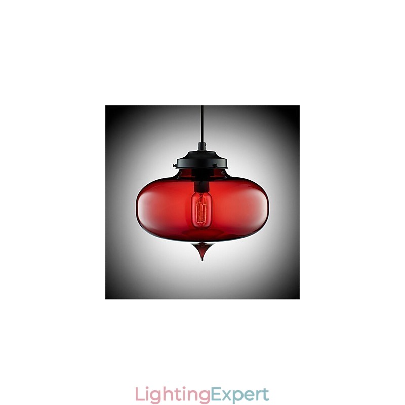 Retro Creative Single Head Glass Pendant Lamp Cafe In The Goldfish Bowl
