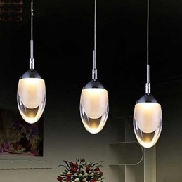 Modern Contemporary Chrome Metal Pendant Light