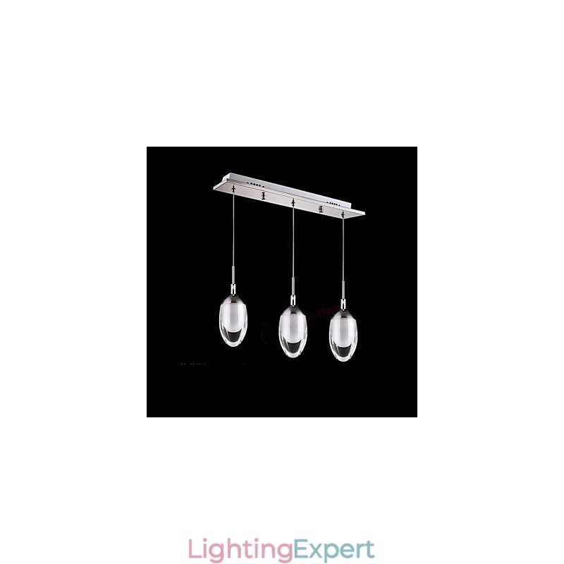 Modern Contemporary Chrome Metal Pendant Light