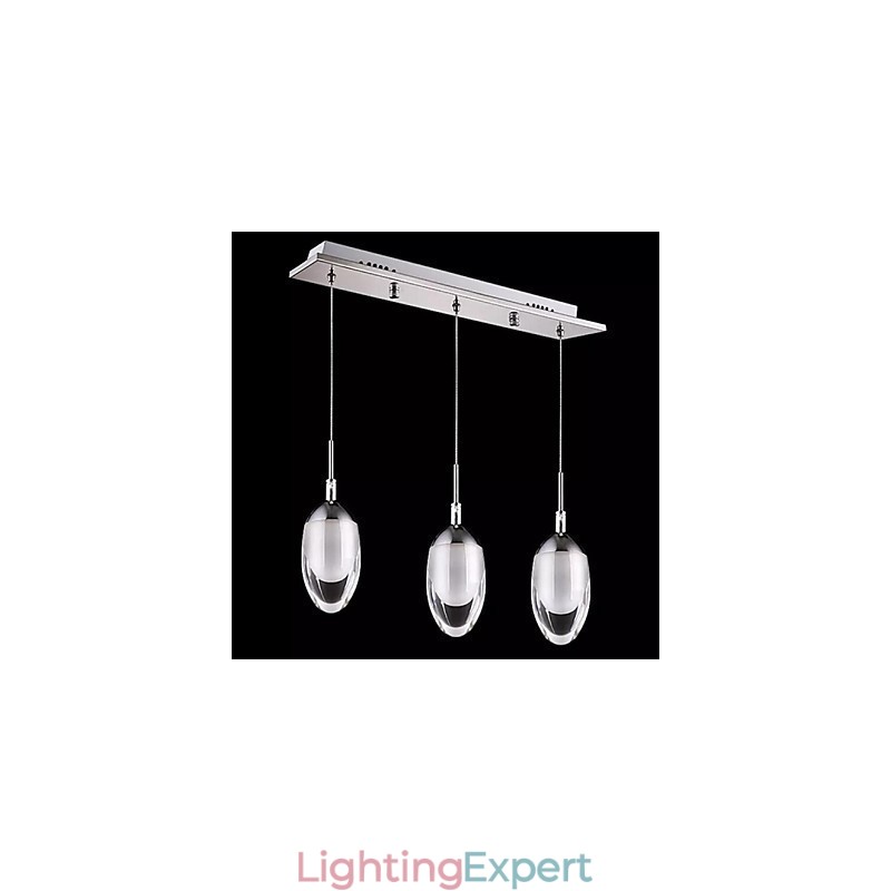 Modern Contemporary Chrome Metal Pendant Light