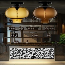 Retro Creative Single Head Glass Pendant Lamp Cafe In The Goldfish Bowl