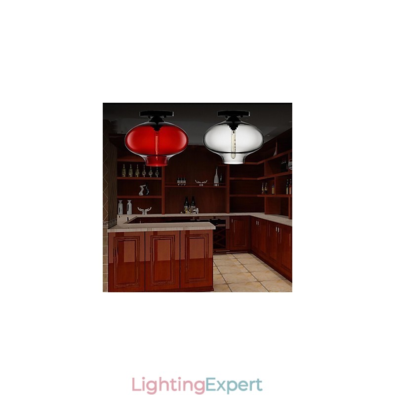 Retro Creative Single Head Glass Pendant Lamp Cafe In The Goldfish Bowl