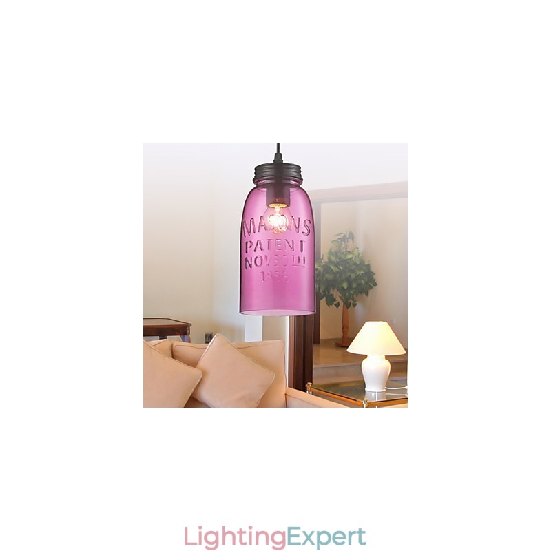 1 Light Modern Glass Pendant Light in Transparent Bubble Design