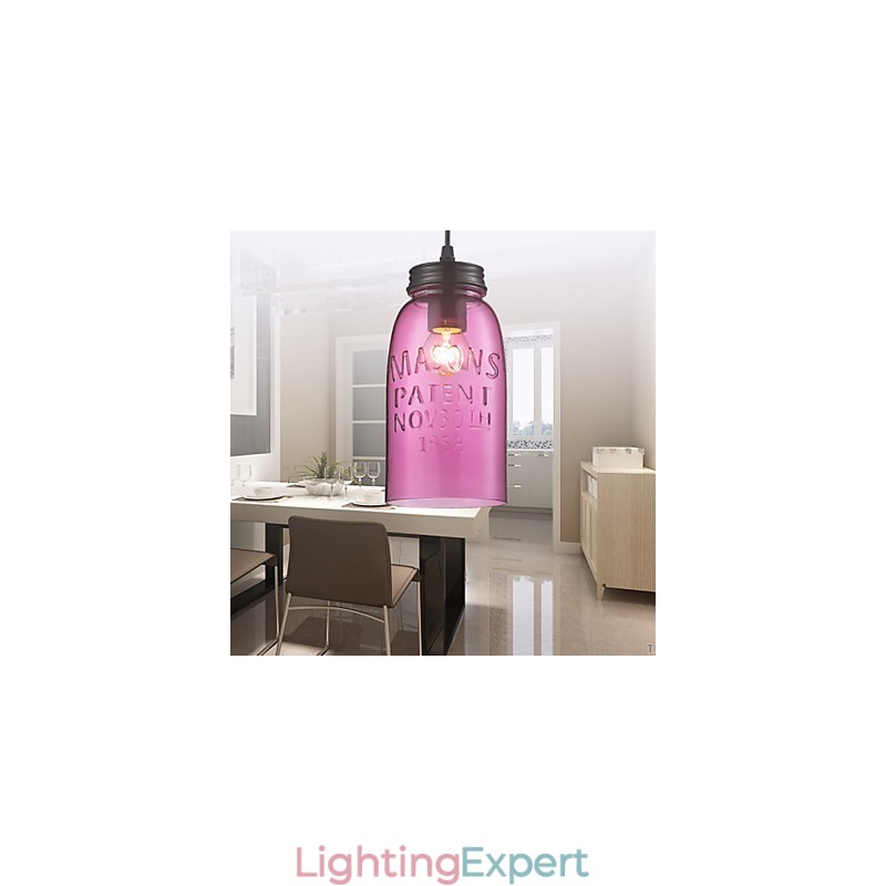 1 Light Modern Glass Pendant Light in Transparent Bubble Design