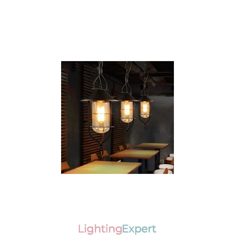 Retro Mini Style Painting Metal Pendant Light