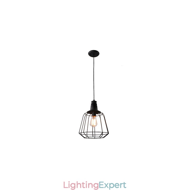 Rustic Lodge Retro Country Mini Style Painting Metal Pendant Light Garage