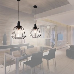Rustic Lodge Retro Country Mini Style Painting Metal Pendant Light Garage