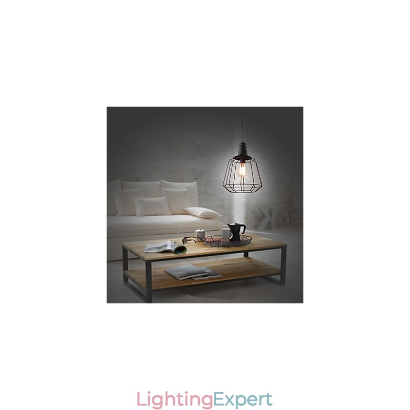 Rustic Lodge Retro Country Mini Style Painting Metal Pendant Light Garage