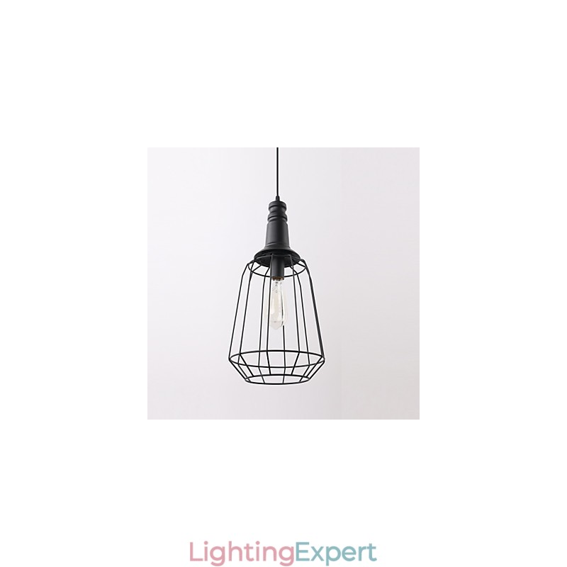 Rustic Lodge Retro Country Mini Style Painting Metal Pendant Light Garage