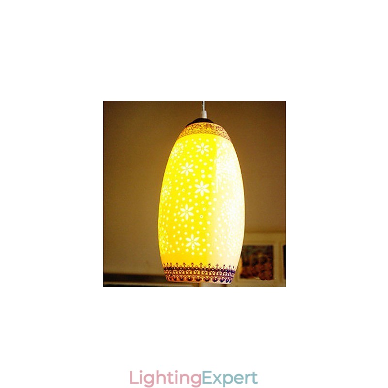 Retro Ceramic lamp lamp Stairs Blue Single Head Chandelier Creative