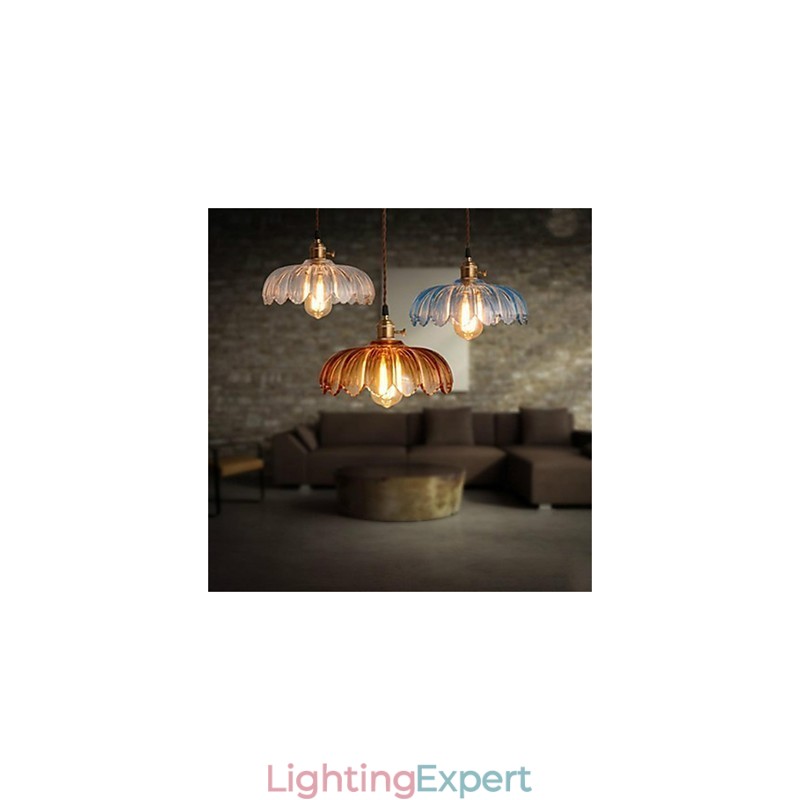 The copper cap Retro Old Shanghai flower glass chandelier