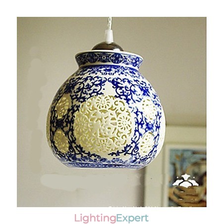 Retro Ceramic lamp lamp Stairs Blue Single Head Chandelier Creative Retro Ceramic lamp lamp Stairs Blue Single Head Chandelier Creative