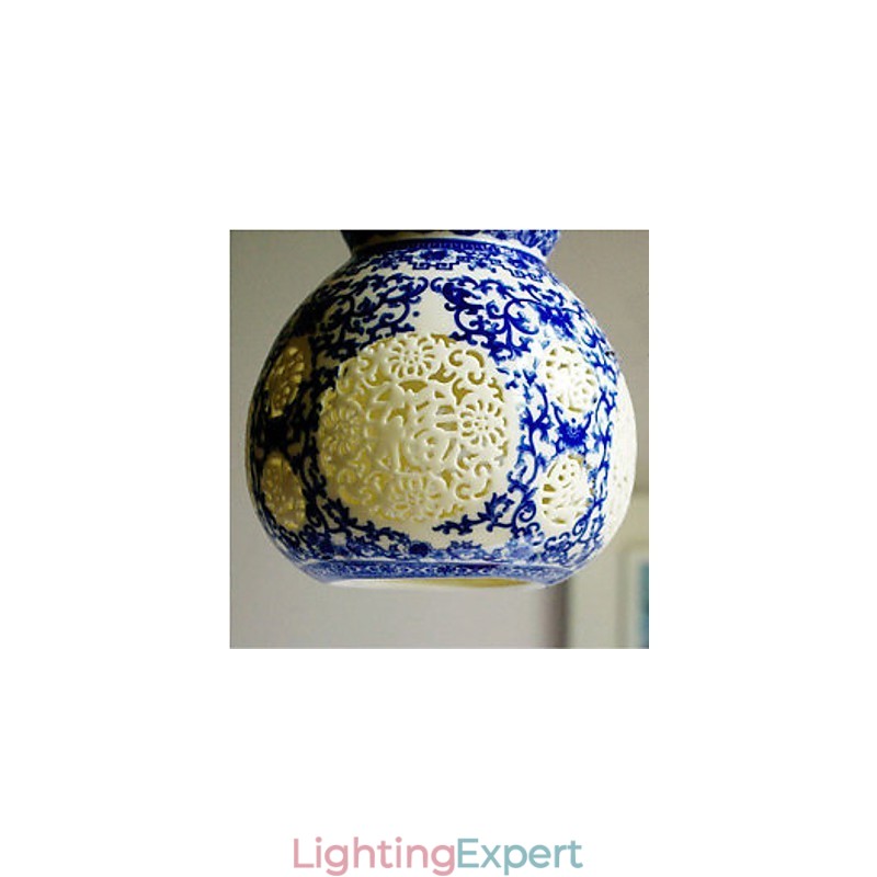 Retro Ceramic lamp lamp Stairs Blue Single Head Chandelier Creative