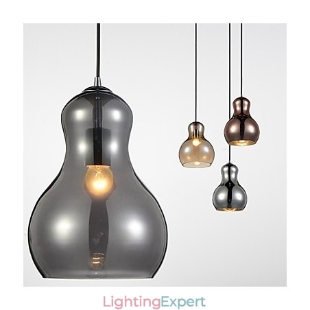 Gourd shaped Pendant Lamp 1 Light Modern Simplicity Golden Chrome Rose Gold Amber Smoky Gray Glass &Carbon Steel Gourd shaped Pendant Lamp 1 Light Modern Simplicity Golden Chrome Rose Gold Amber Smoky Gray Glass &Carbon Steel