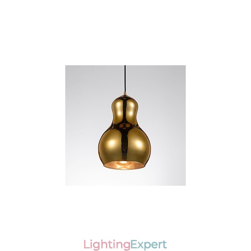 Gourd shaped Pendant Lamp 1 Light Modern Simplicity Golden Chrome Rose Gold Amber Smoky Gray Glass &Carbon Steel
