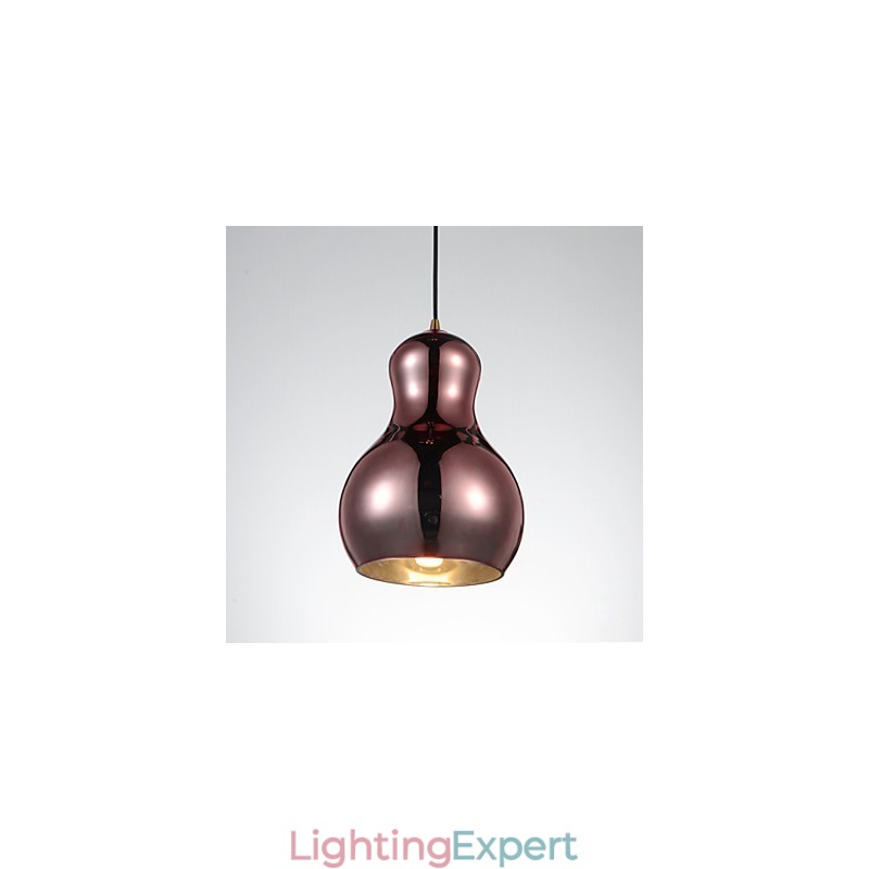 Gourd shaped Pendant Lamp 1 Light Modern Simplicity Golden Chrome Rose Gold Amber Smoky Gray Glass &Carbon Steel