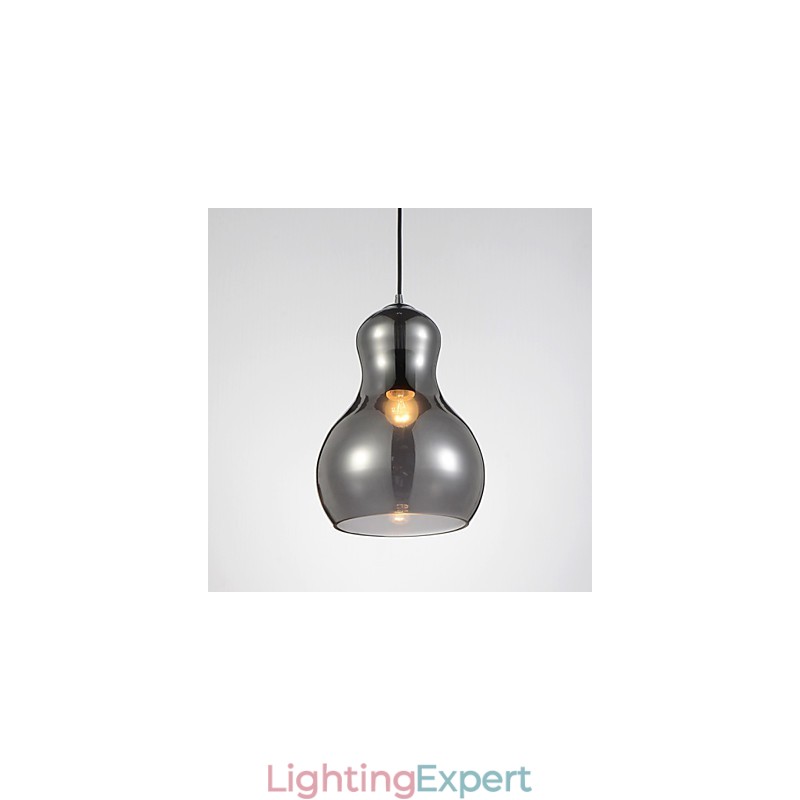 Gourd shaped Pendant Lamp 1 Light Modern Simplicity Golden Chrome Rose Gold Amber Smoky Gray Glass &Carbon Steel