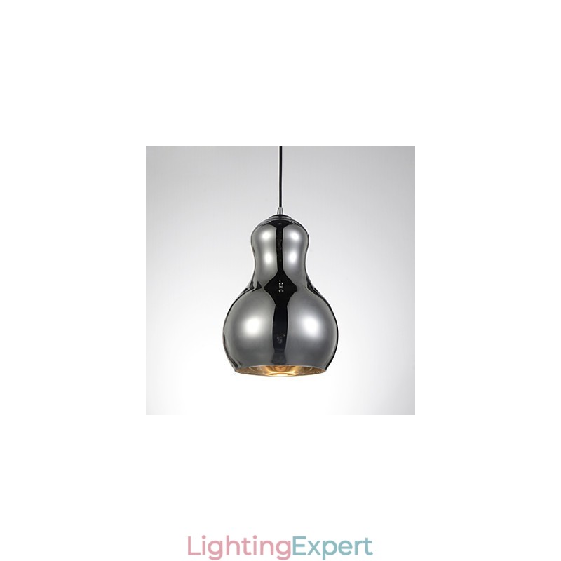 Gourd shaped Pendant Lamp 1 Light Modern Simplicity Golden Chrome Rose Gold Amber Smoky Gray Glass &Carbon Steel