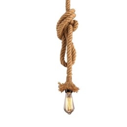 1 Light DIY Art Hemp Rope Light Creative Hemp Rope Chandelier Long 100cm Send 1 Bulb