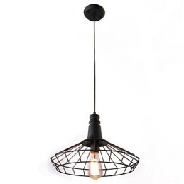 Rustic Lodge Retro Country Mini Style Painting Metal Pendant Light Garage