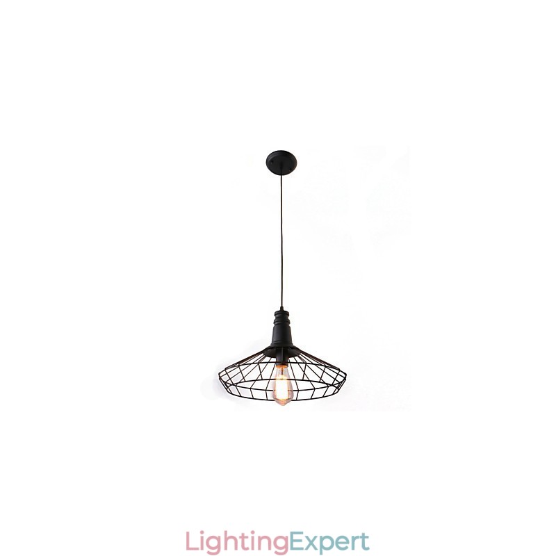 Rustic Lodge Retro Country Mini Style Painting Metal Pendant Light Garage