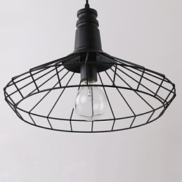 Rustic Lodge Retro Country Mini Style Painting Metal Pendant Light Garage