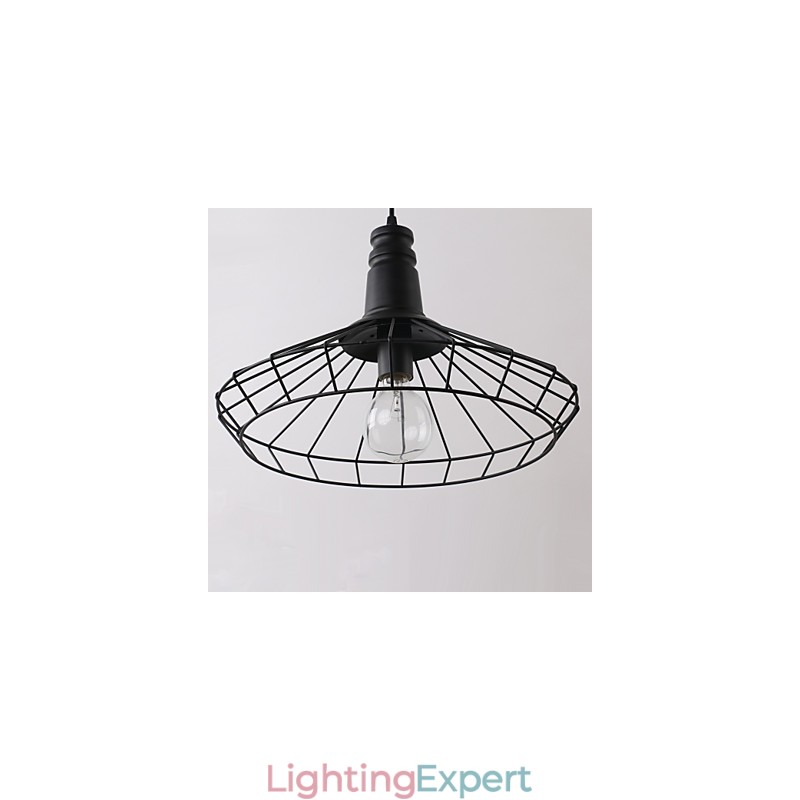 Rustic Lodge Retro Country Mini Style Painting Metal Pendant Light Garage