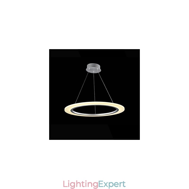 Pendant Light Round Ceiling Chandelier Milky Acrylic Ceiling Lamps with Single Ring