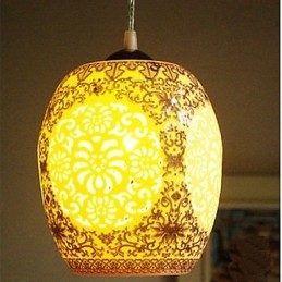 Retro Ceramic lamp lamp Stairs Blue Single Head Chandelier Creative