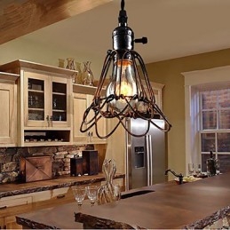 American Country Industrial Wind Lamp Retro Small Chandelier Iron Cage