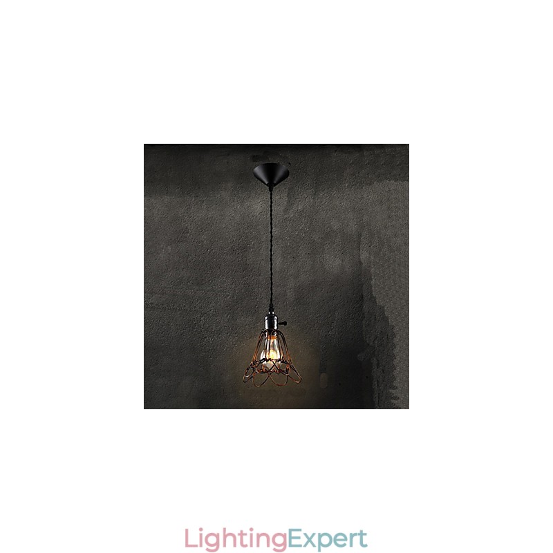 American Country Industrial Wind Lamp Retro Small Chandelier Iron Cage