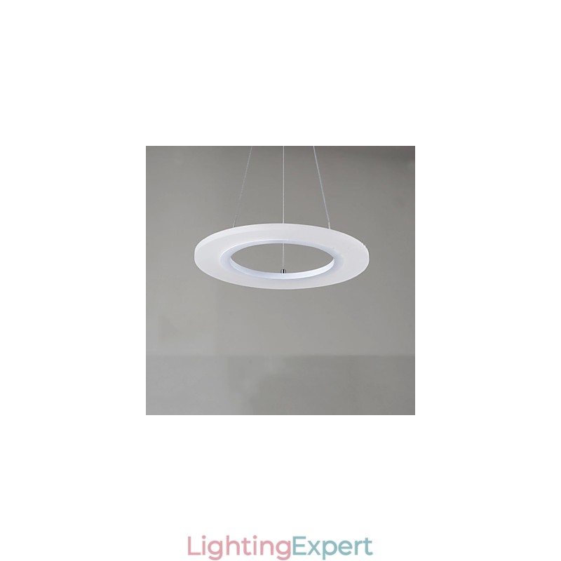 Pendant Light Round Ceiling Chandelier Milky Acrylic Ceiling Lamps with Single Ring