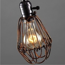 American Country Industrial Wind Lamp Retro Small Chandelier Iron Cage