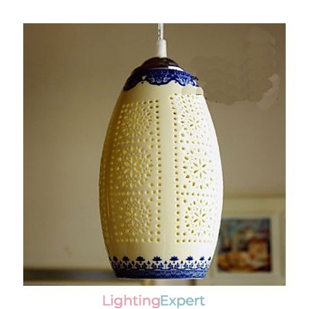 Retro Ceramic lamp lamp Stairs Blue Single Head Chandelier Creative Retro Ceramic lamp lamp Stairs Blue Single Head Chandelier Creative