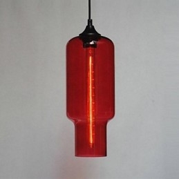 Modern Glass Pendant Light in Brown Bubble Design
