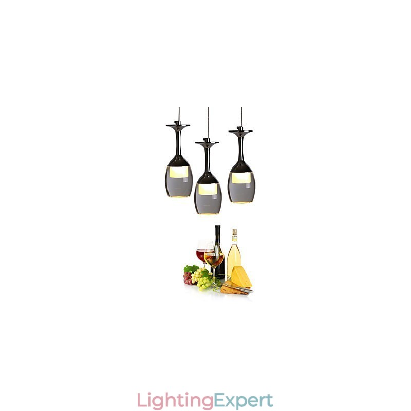 Pendant Lights 3 Lights Round Backplate Modern Contemporary Metal