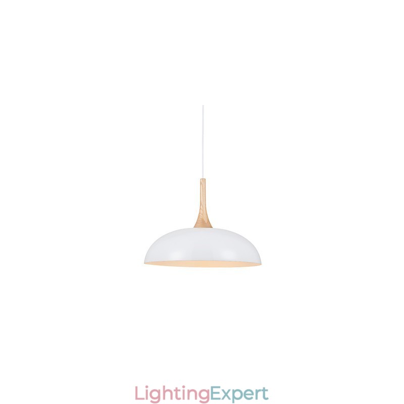 Mini Artistic Pendant Lamp 1 Light Modern Simplicity Black White Finish Aluminum & Wooden Droplight