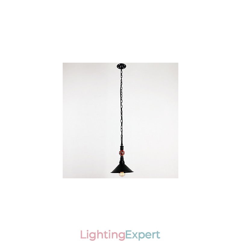 Water Pipe Retro Plating 1 Light Painting Pendant