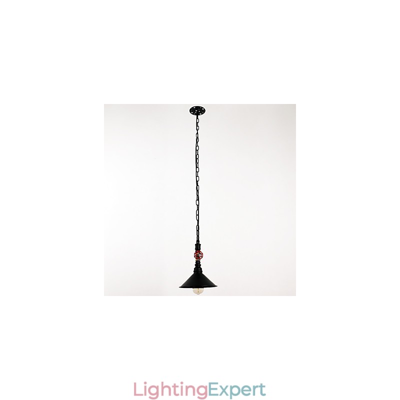 Water Pipe Retro Plating 1 Light Painting Pendant