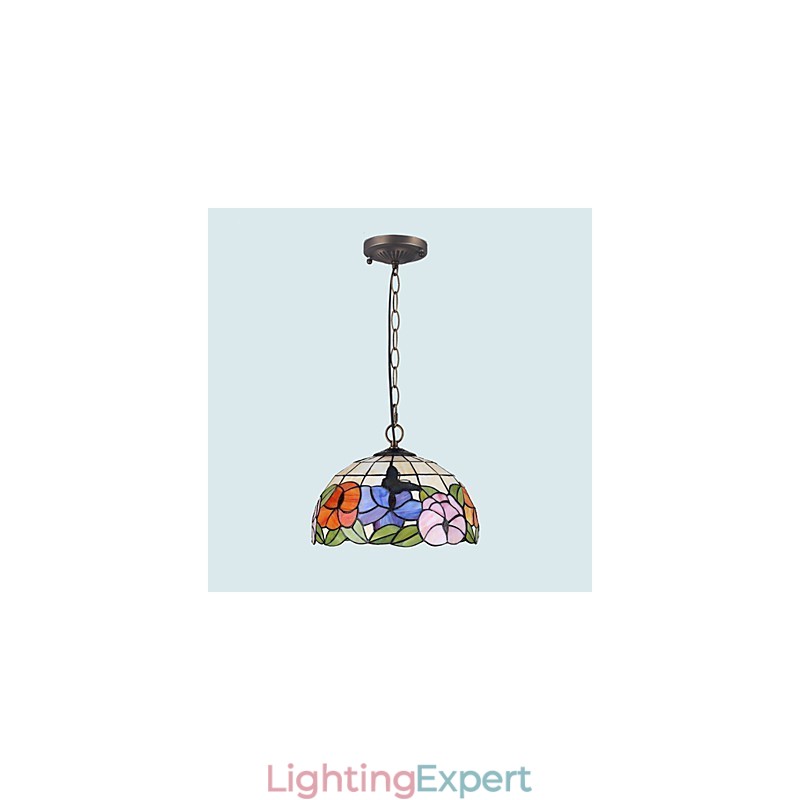 30*28CM 5 10㎡European Rural Creative Arts Stained Glass Chandelier Restoring Ancient Ways Lamp Light