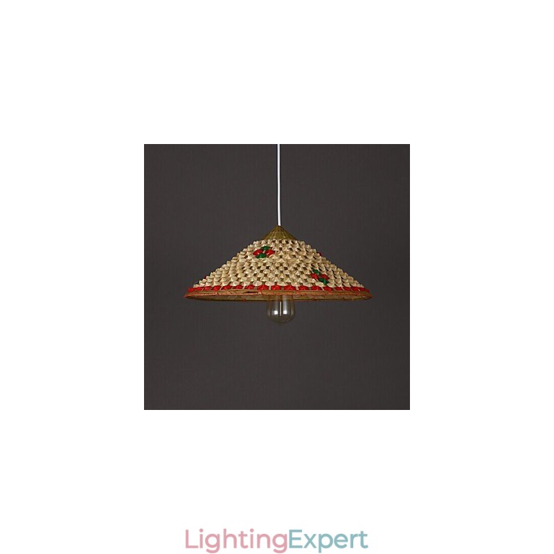 Coffee Bamboo Hats Hat Chandelier Lamp