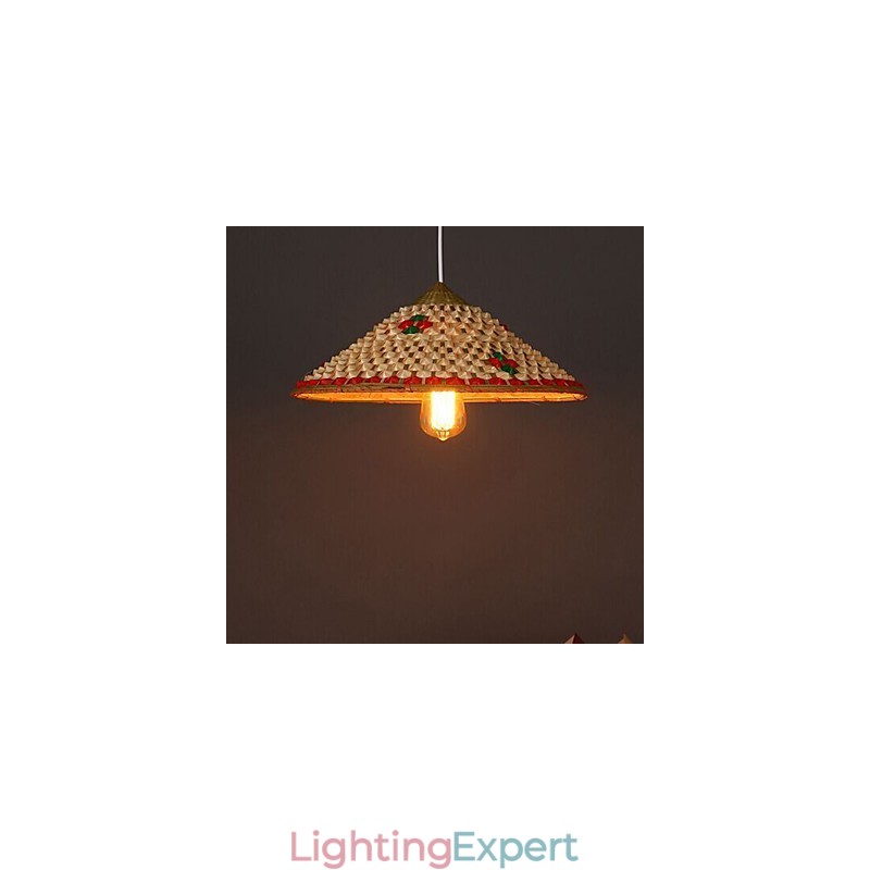 Coffee Bamboo Hats Hat Chandelier Lamp