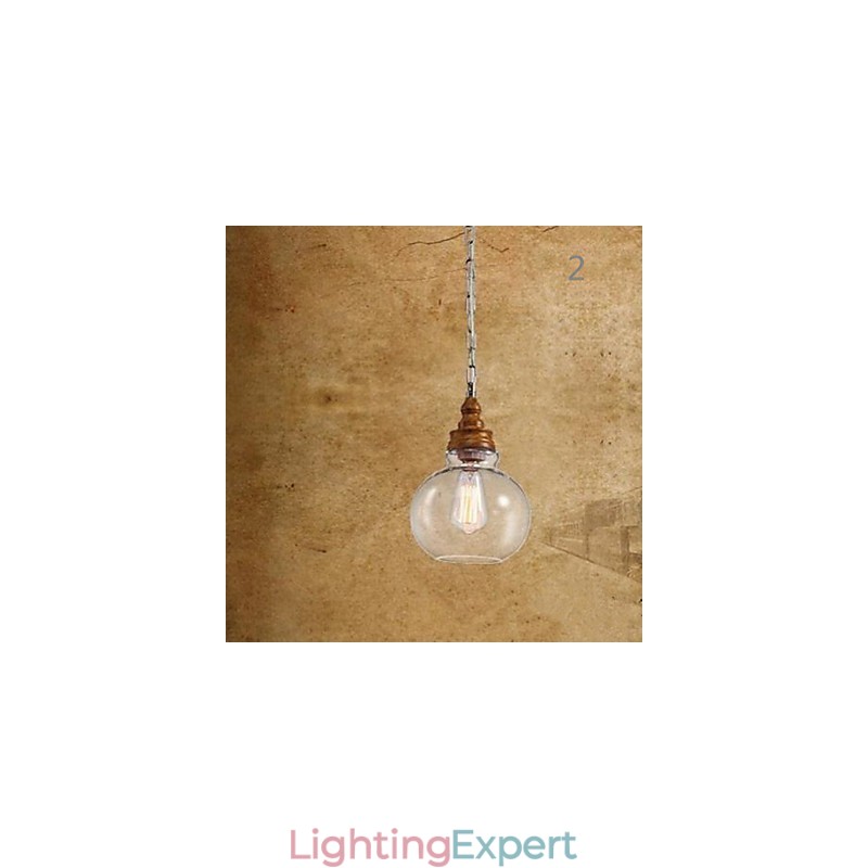 Wood Grain Crystal Droplight Cafe Lighting Lamps And Lanterns
